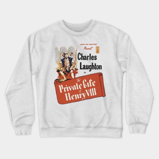 The Private Life of Henry VIII Movie Poster Crewneck Sweatshirt by MovieFunTime